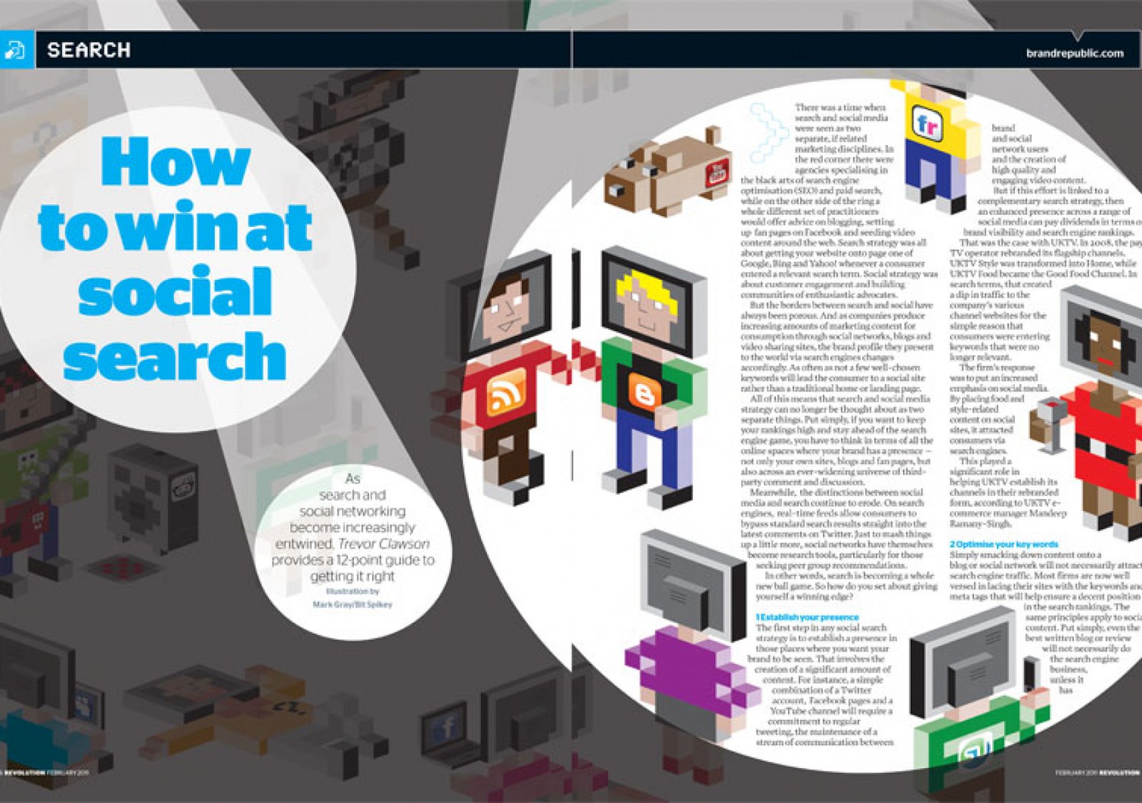 Social Media & Search Illustration for Marketing Magazine