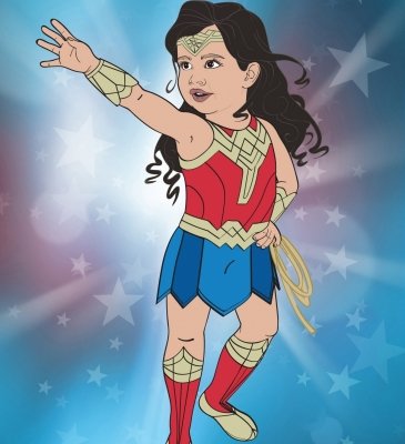 Wonder Woman Children’s Character Style Illustration