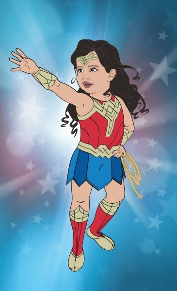 Wonder Woman Children’s Character Style Illustration